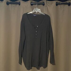 Brown Long Sleeve Henley sweater